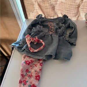 Floral Pink and Blue Baby Outfit